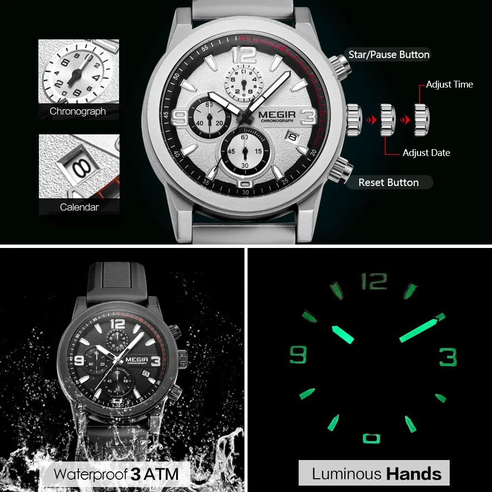 Montre en Silicone Gris MEGIR Fun