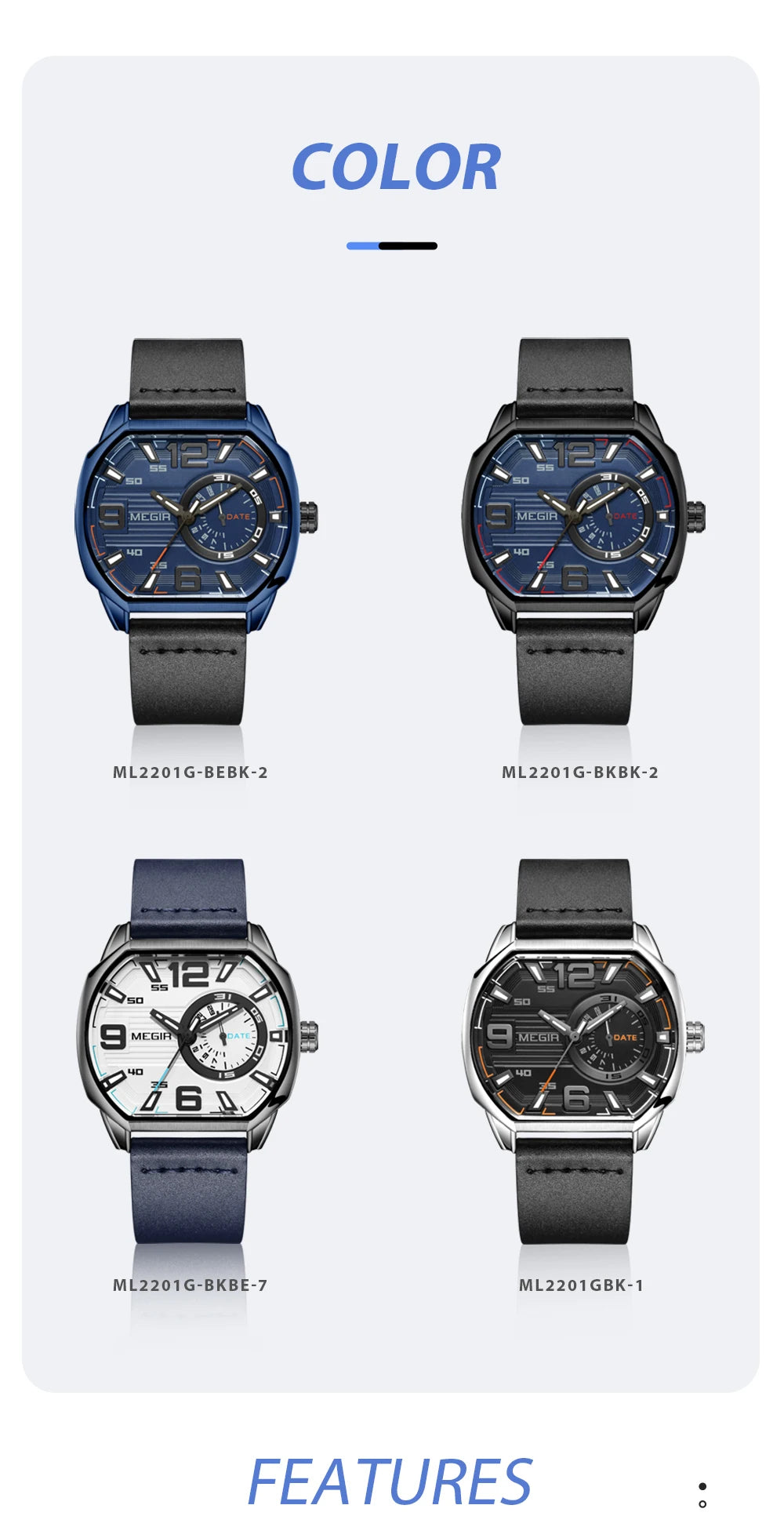 Montre en Cuir Précieuse    MEGIR Zircon