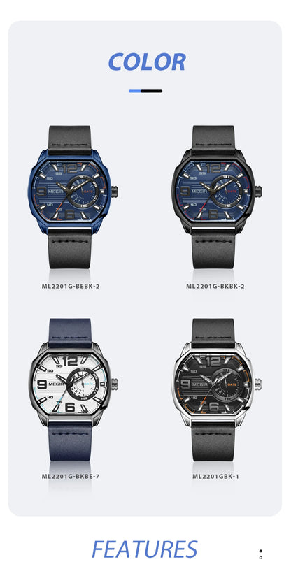 Montre en Cuir Précieuse    MEGIR Zircon